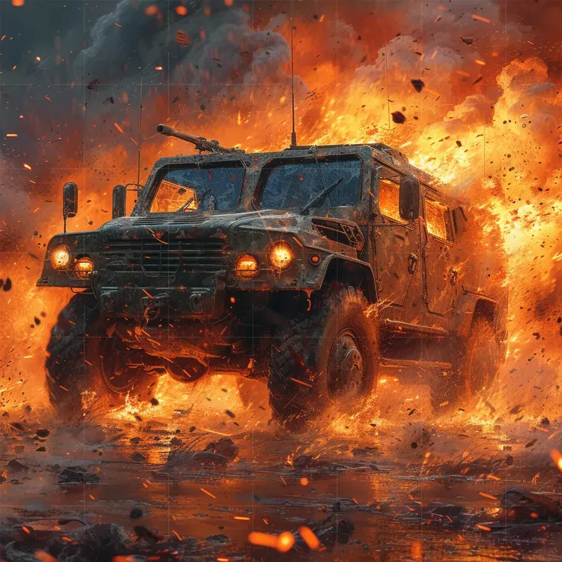 Realistic Action Shots In Fire Explosions