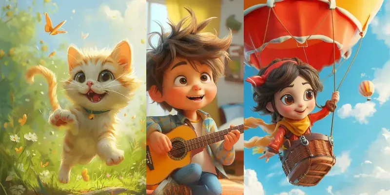 Realistic Detailed Cartoon Illustrations