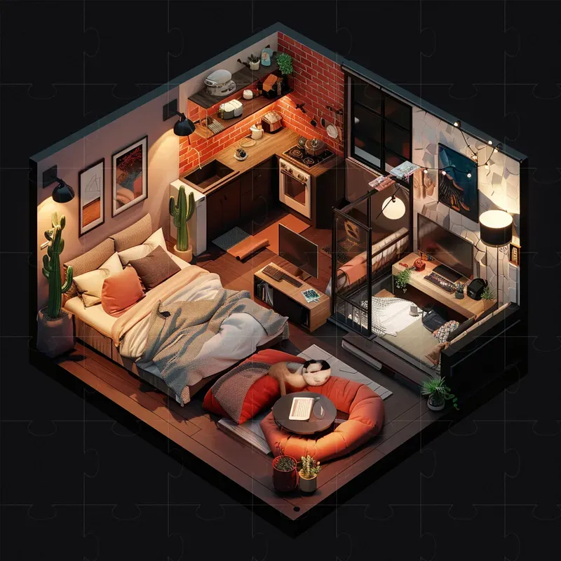 3D Isometric Modern Interior Designs