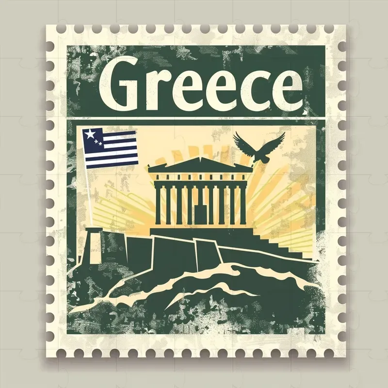 Vintage Postage Stamps Vector Clip Art