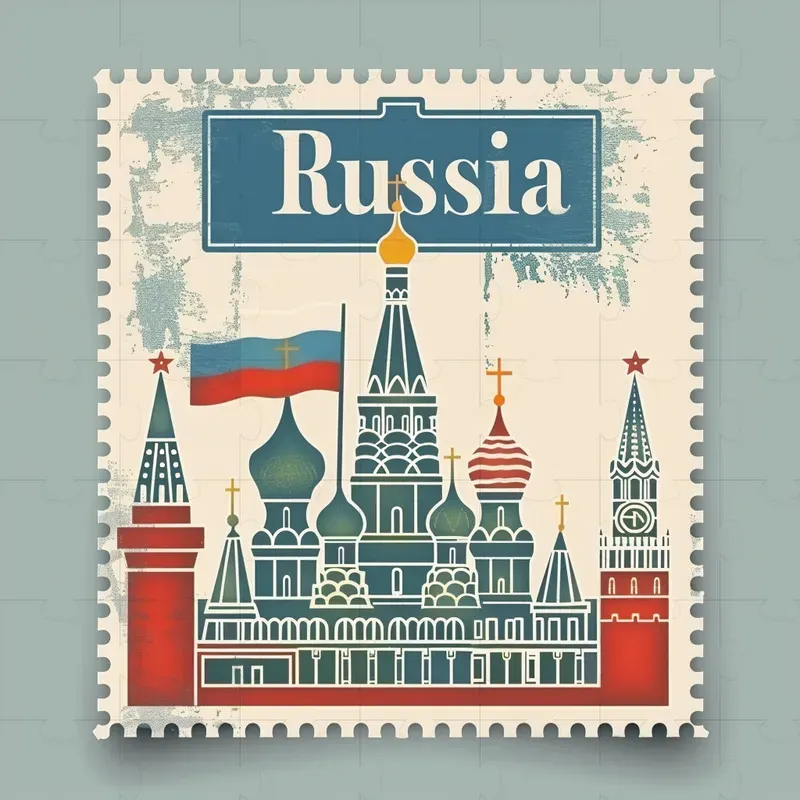 Vintage Postage Stamps Vector Clip Art