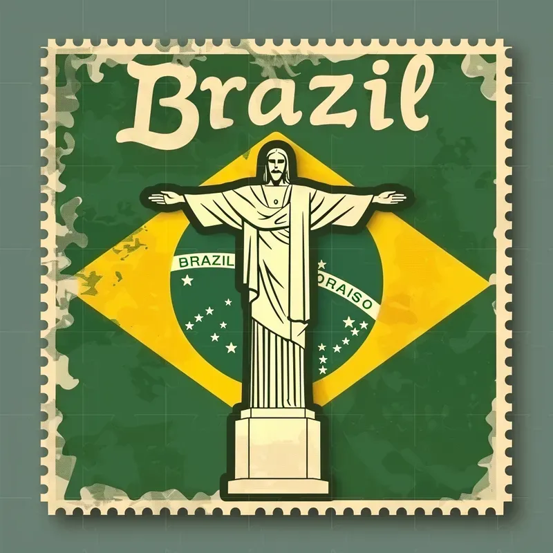 Vintage Postage Stamps Vector Clip Art