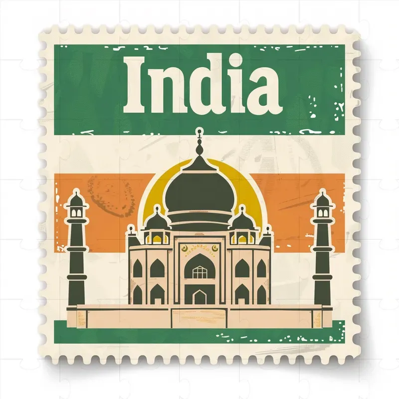 Vintage Postage Stamps Vector Clip Art