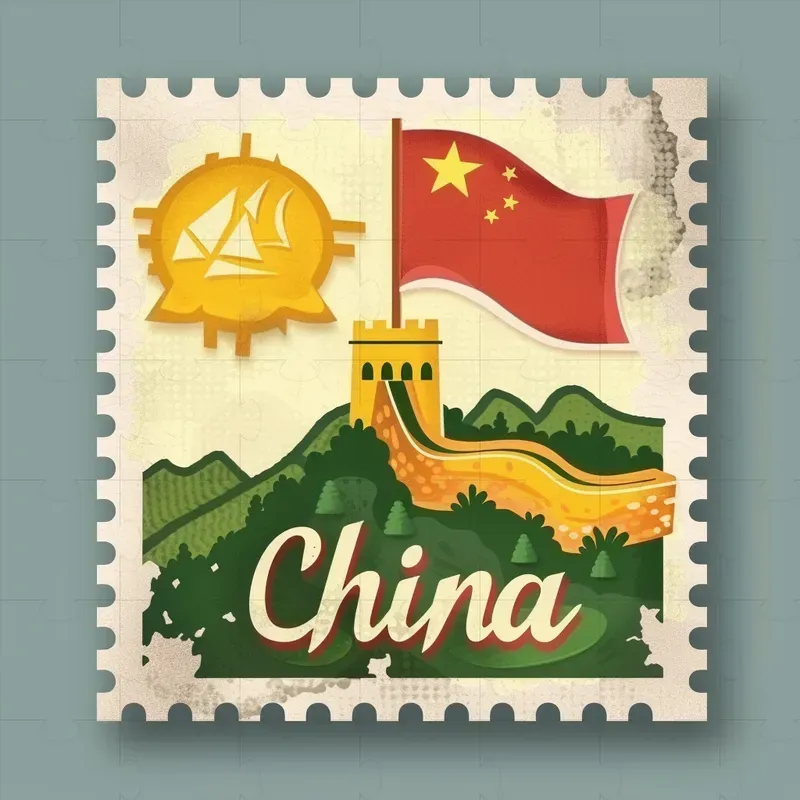Vintage Postage Stamps Vector Clip Art