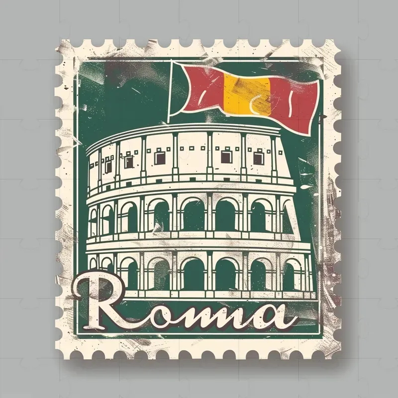 Vintage Postage Stamps Vector Clip Art