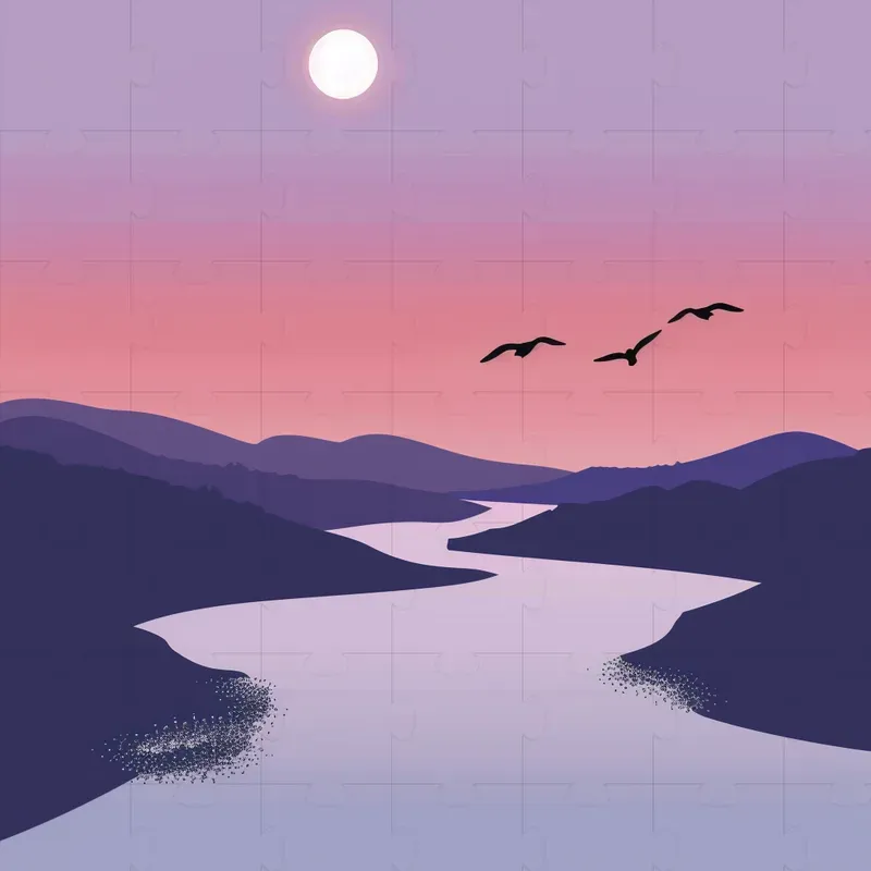 Silhouettes Of Serene Landscapes