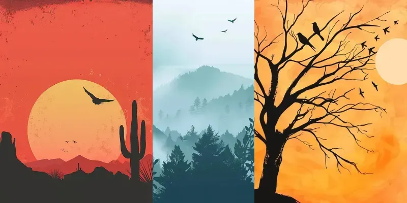 Silhouettes Of Serene Landscapes generated by undefined