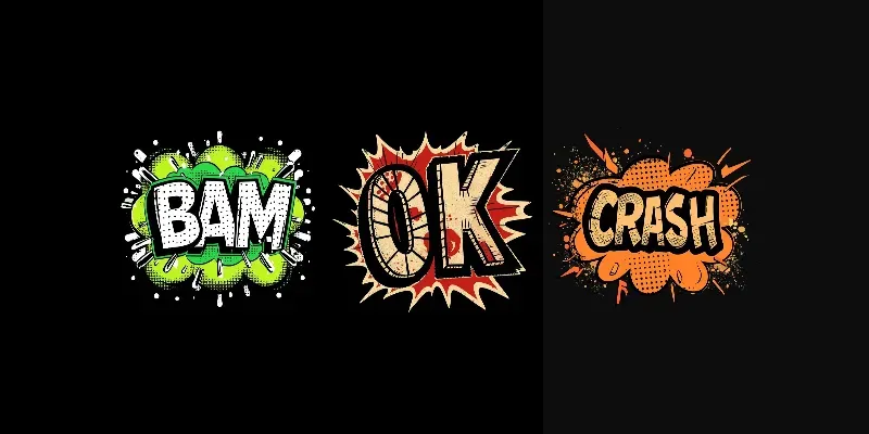 Old School Comic Book Speech Bubbles generated by undefined