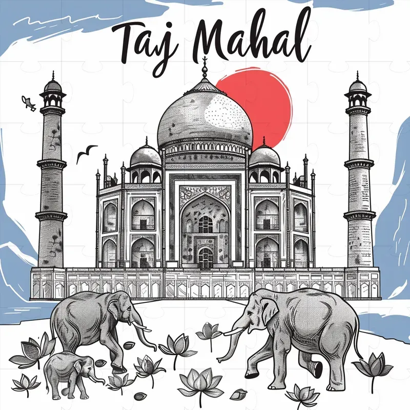 Famous Landmarks In Simple Drawings