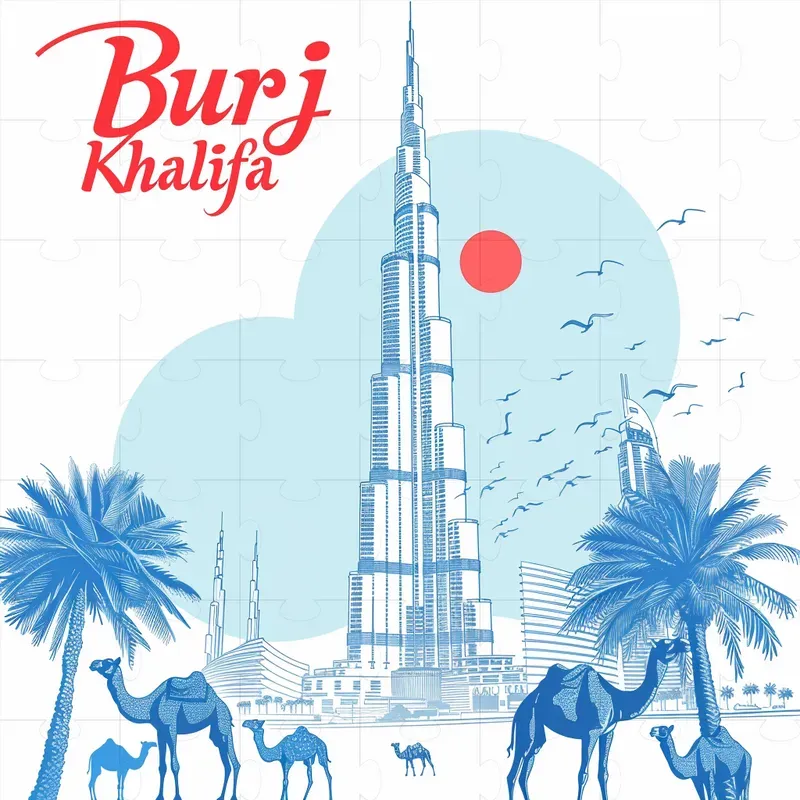 Famous Landmarks In Simple Drawings