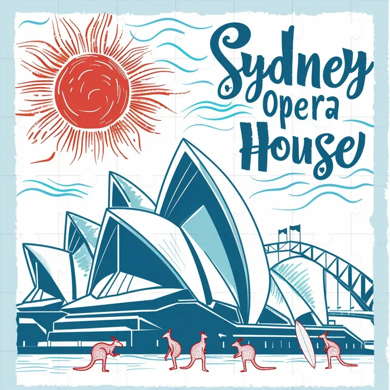 Famous Landmarks In Simple Drawings