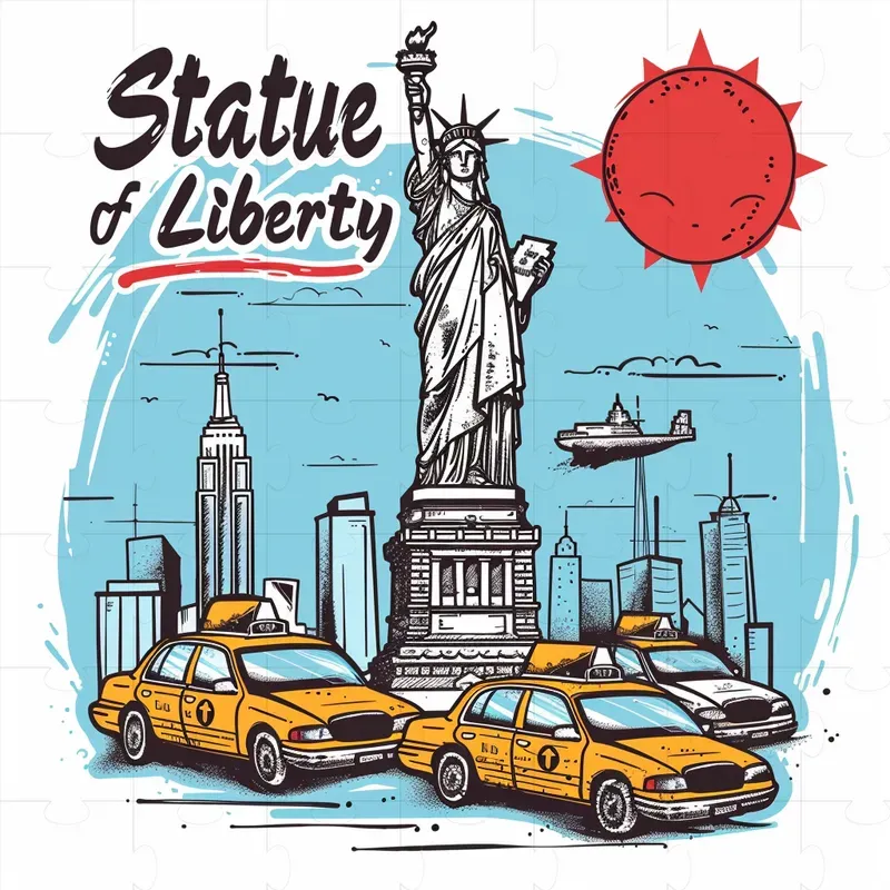 Famous Landmarks In Simple Drawings