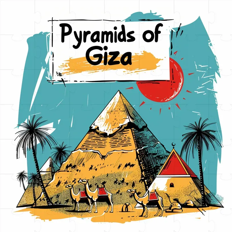 Famous Landmarks In Simple Drawings