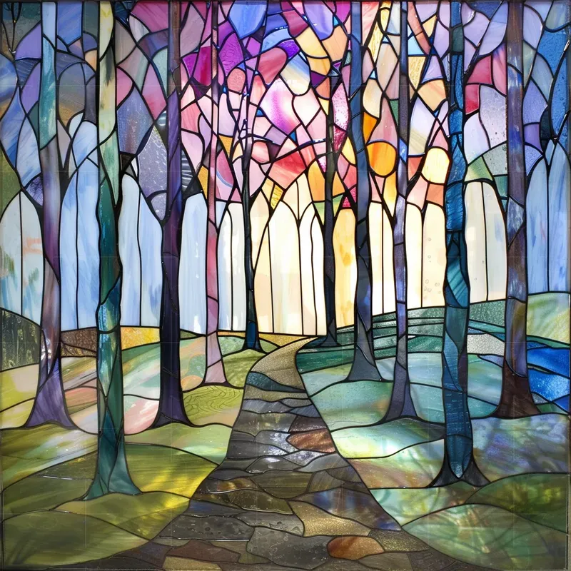 Pastel Stained Glass Art