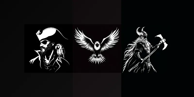 Stylized Silhouettes In Black And White generated by undefined