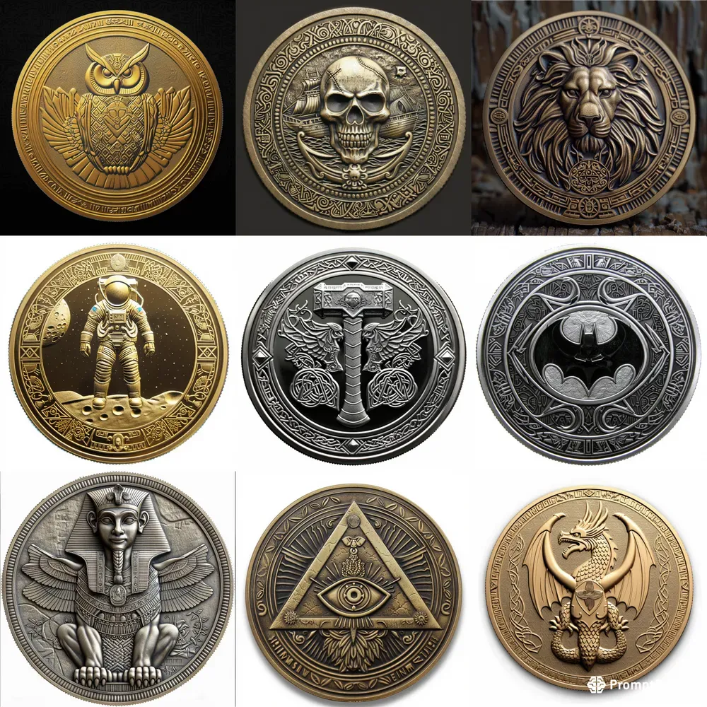 Laser Engraving Coins Bas Relief Style