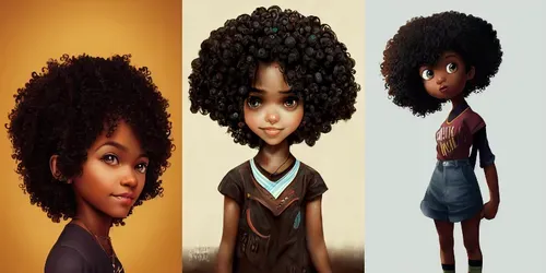 Cute African American Girl generated by midjourney