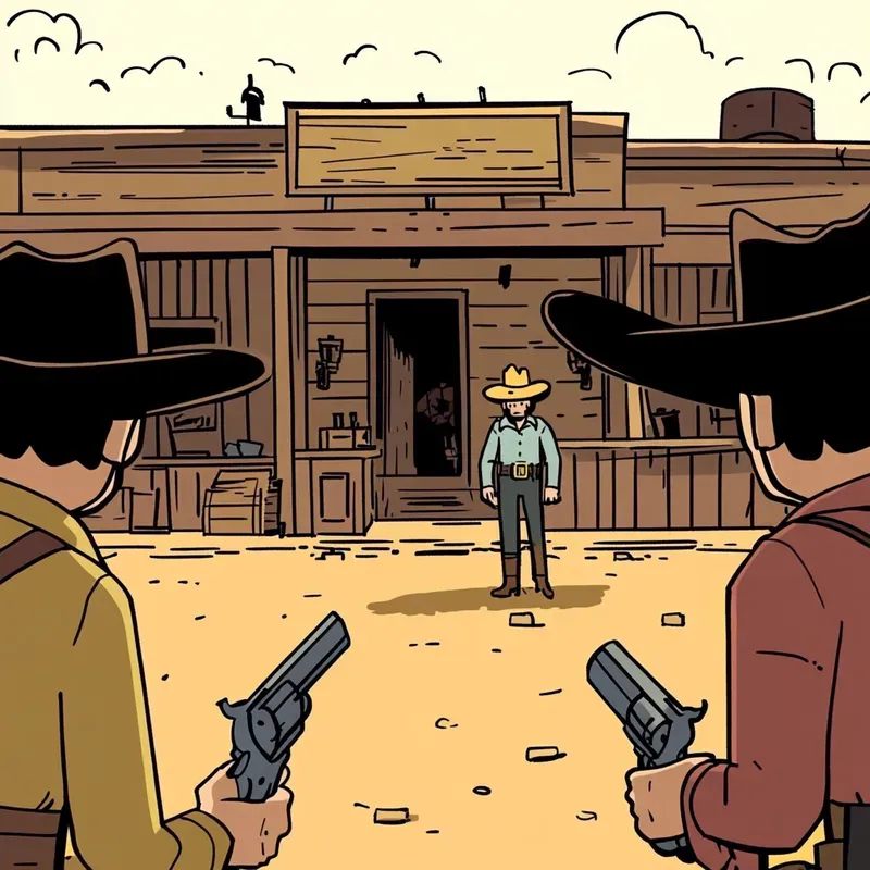 Consistent Classic Western Comic Scenes