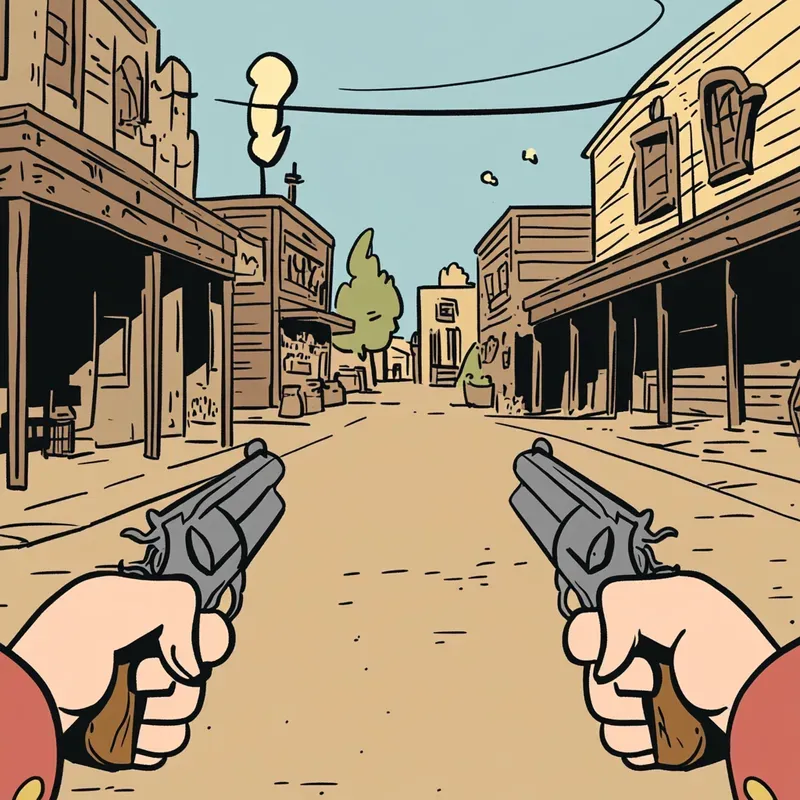 Consistent Classic Western Comic Scenes