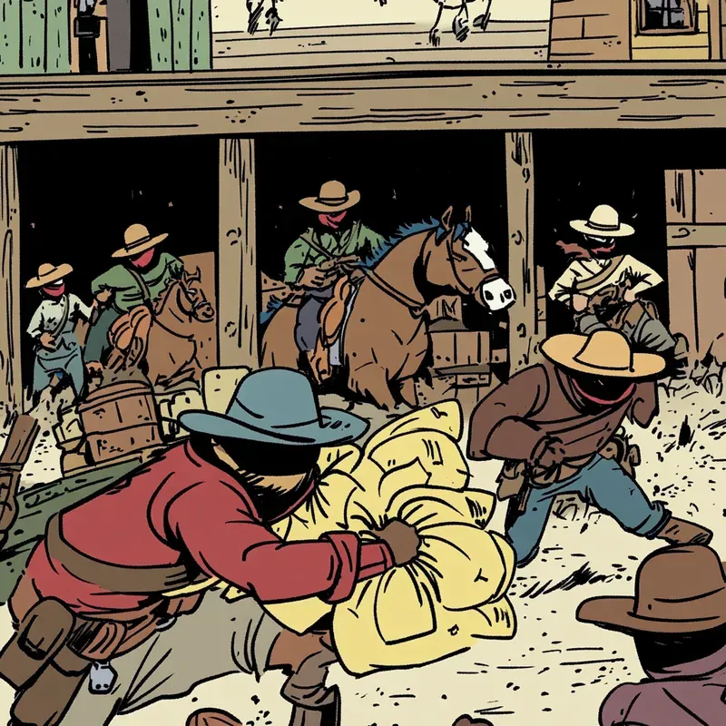 Consistent Classic Western Comic Scenes