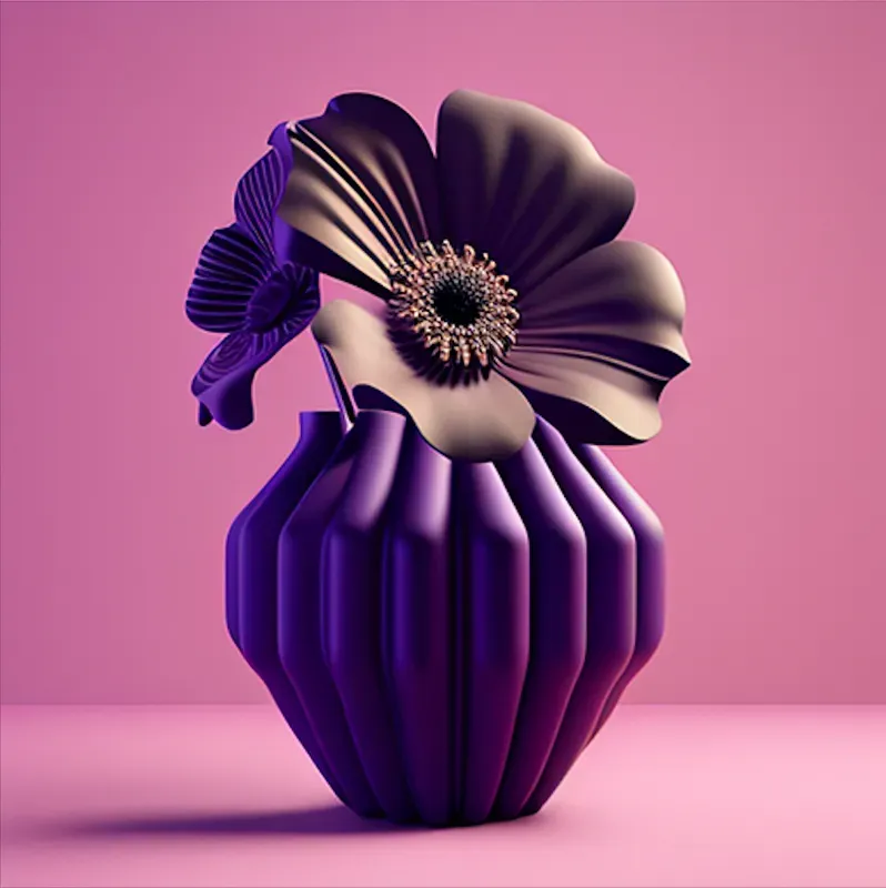 Plants In Futuristic And Abstract Vases