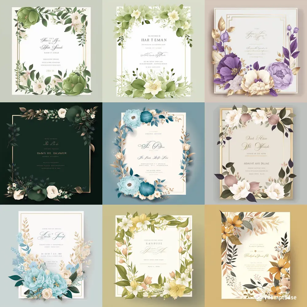 Floral Wedding Invitation Etsy Ready