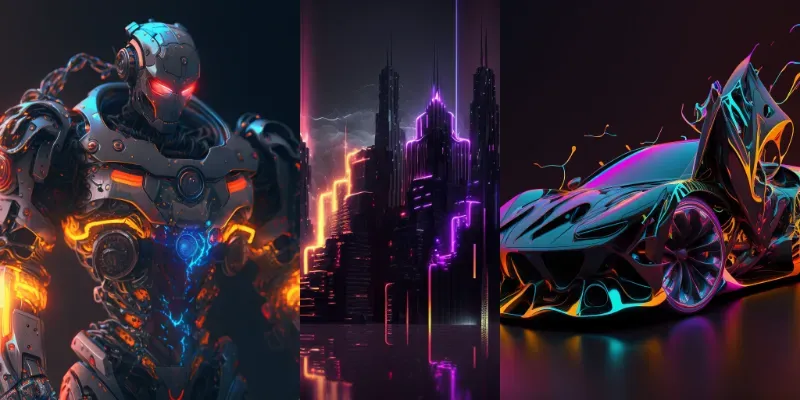 Neon Style 3D Renders generated by undefined