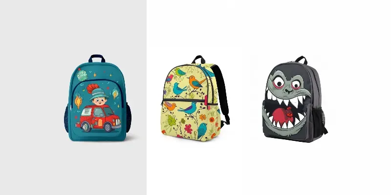 Colorful Cartoon School Bags generated by undefined