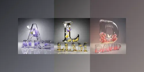 Enchanting Glass Letters generated by ideogram