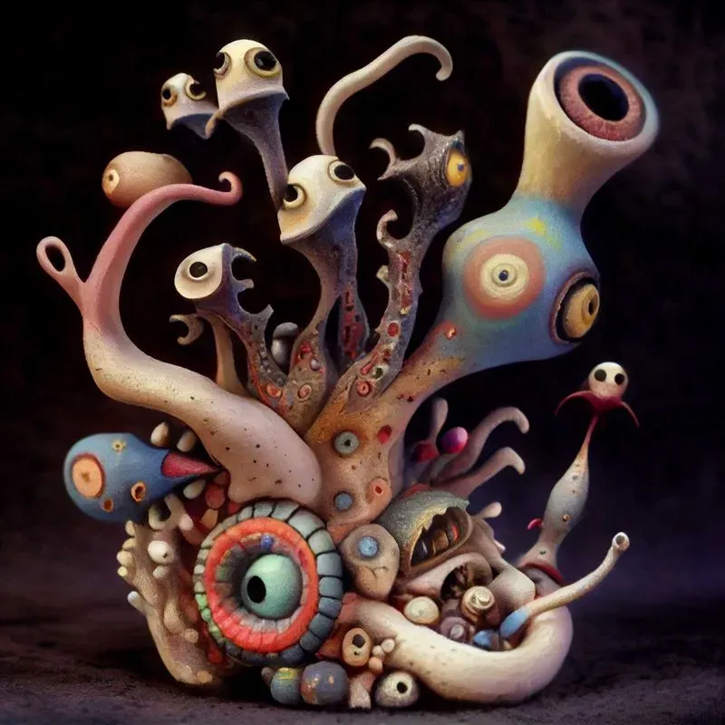 Abstract Clay Sculptures