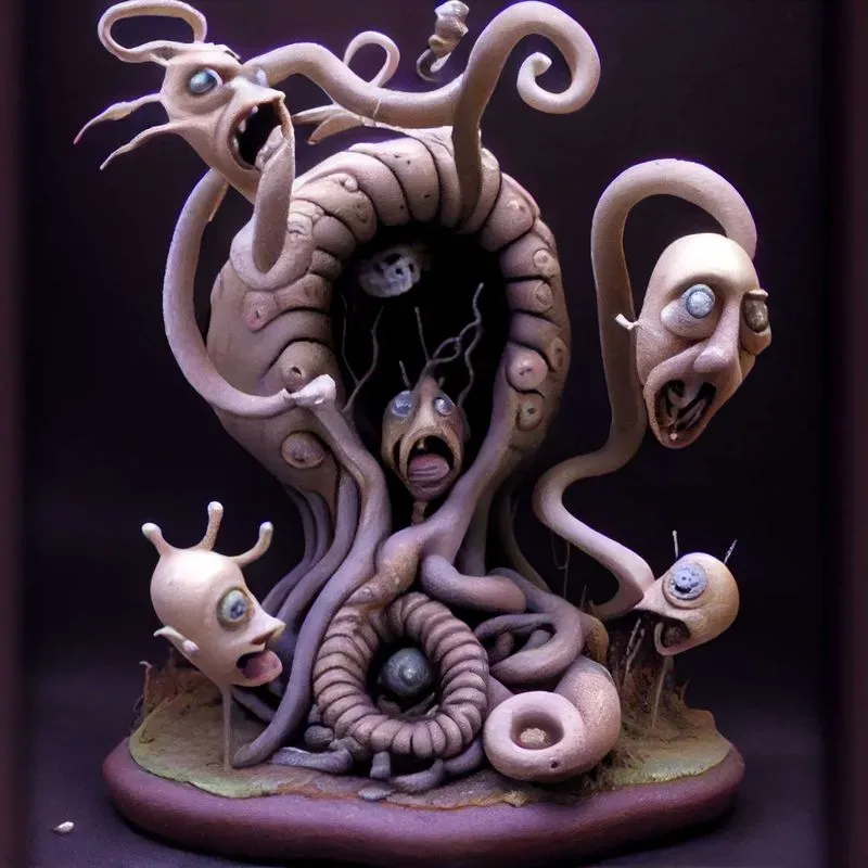 Abstract Clay Sculptures