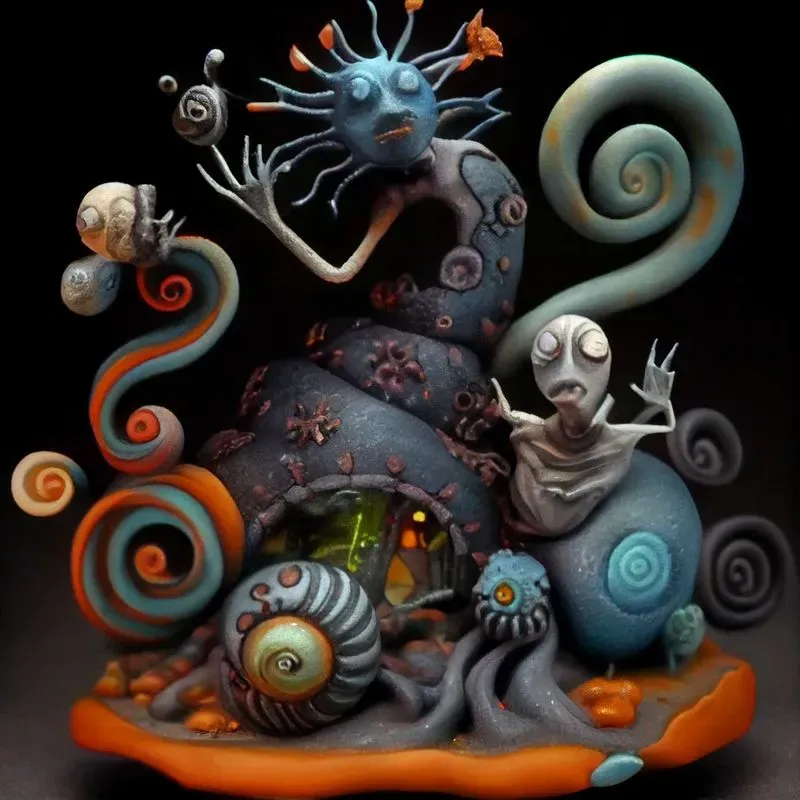 Abstract Clay Sculptures