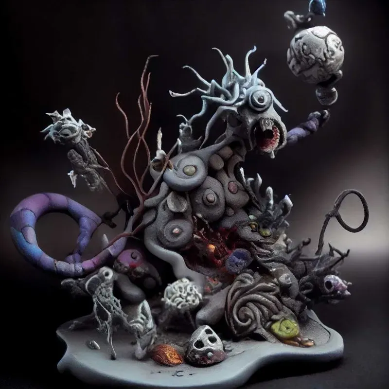 Abstract Clay Sculptures