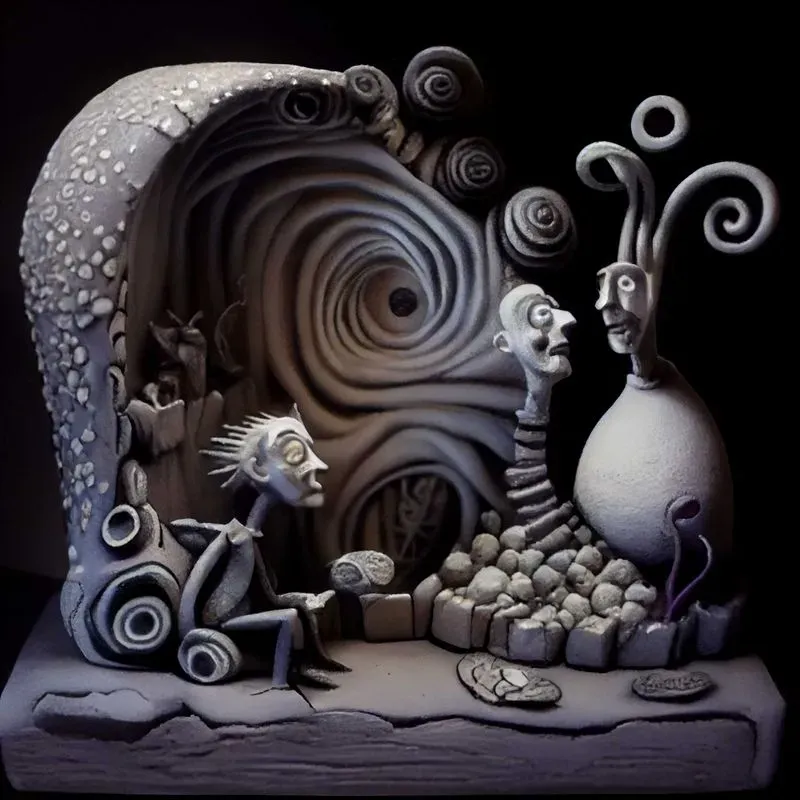 Abstract Clay Sculptures