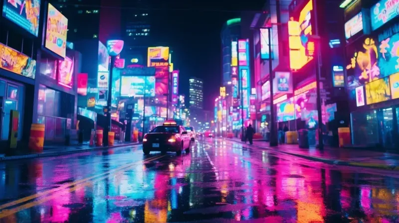 Neon Rain-soaked Cyberpunk Dreams