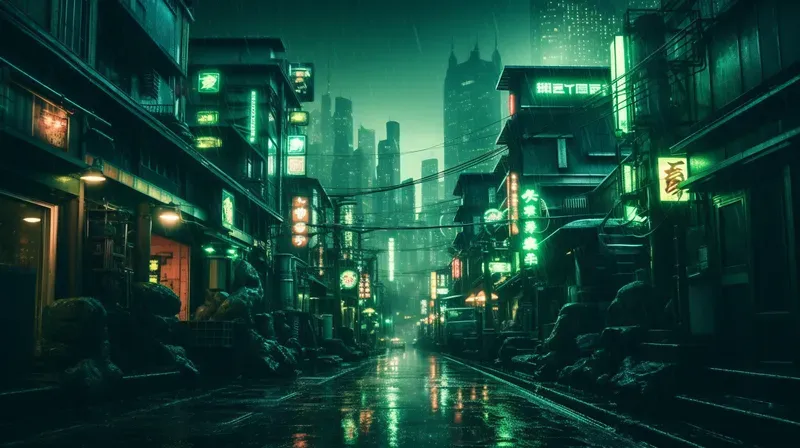 Neon Rain-soaked Cyberpunk Dreams