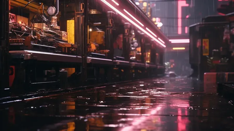 Neon Rain-soaked Cyberpunk Dreams