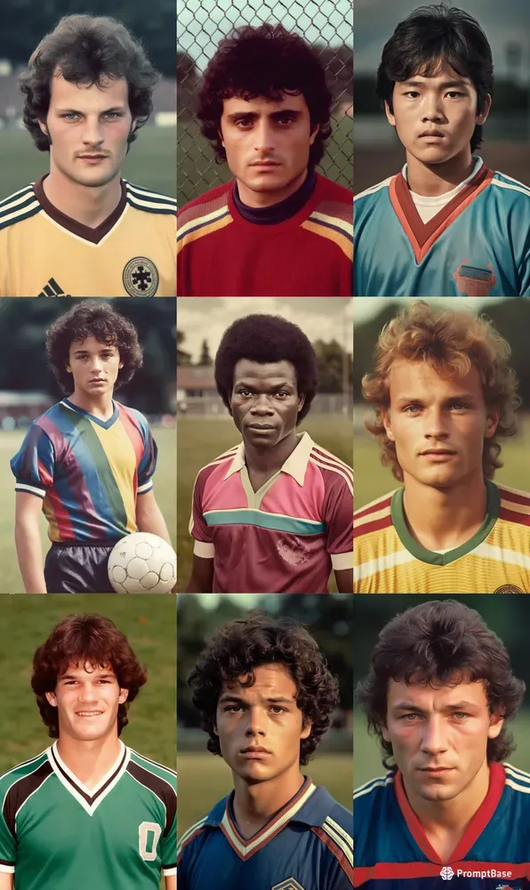 Vintage Portraits Of 80s Soccer Players