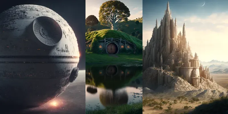 Cinematic Fantasy/Sci-fi Landscapes generated by undefined
