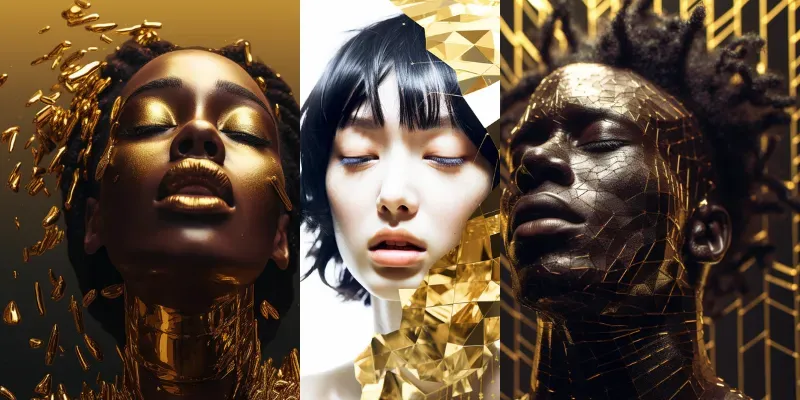 Gold And Gloss Premium Fashion Photos generated by undefined