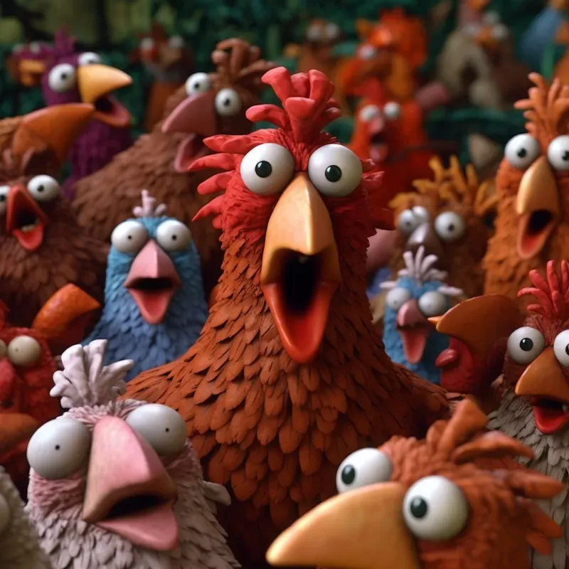 Cartoon Images In Chicken Run Style