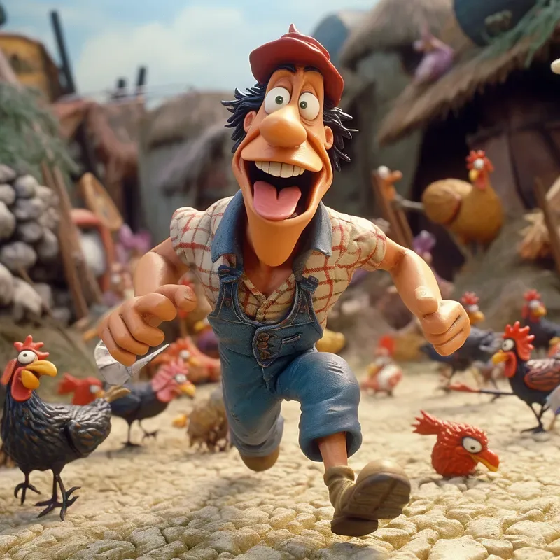 Cartoon Images In Chicken Run Style
