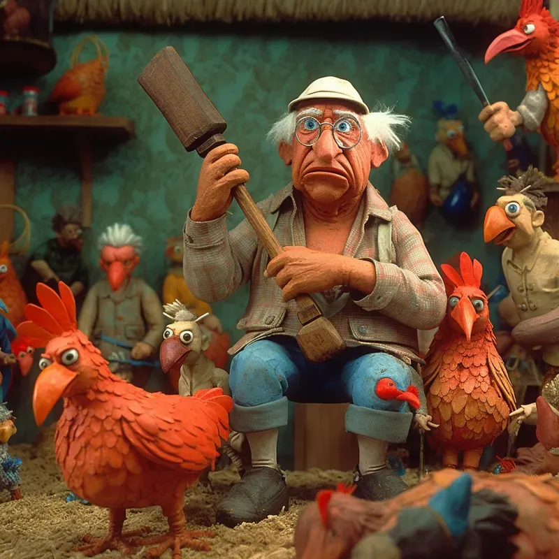 Cartoon Images In Chicken Run Style