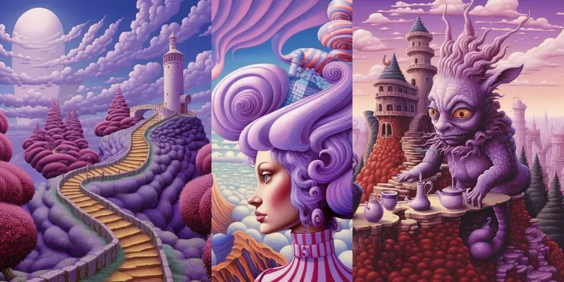 Purple Fairy Tales Surrealism generated by undefined