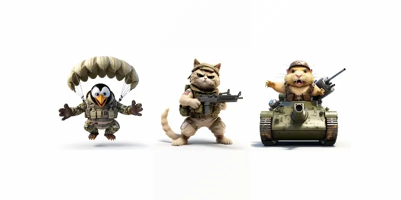 3D Funny Military Animals generated by undefined