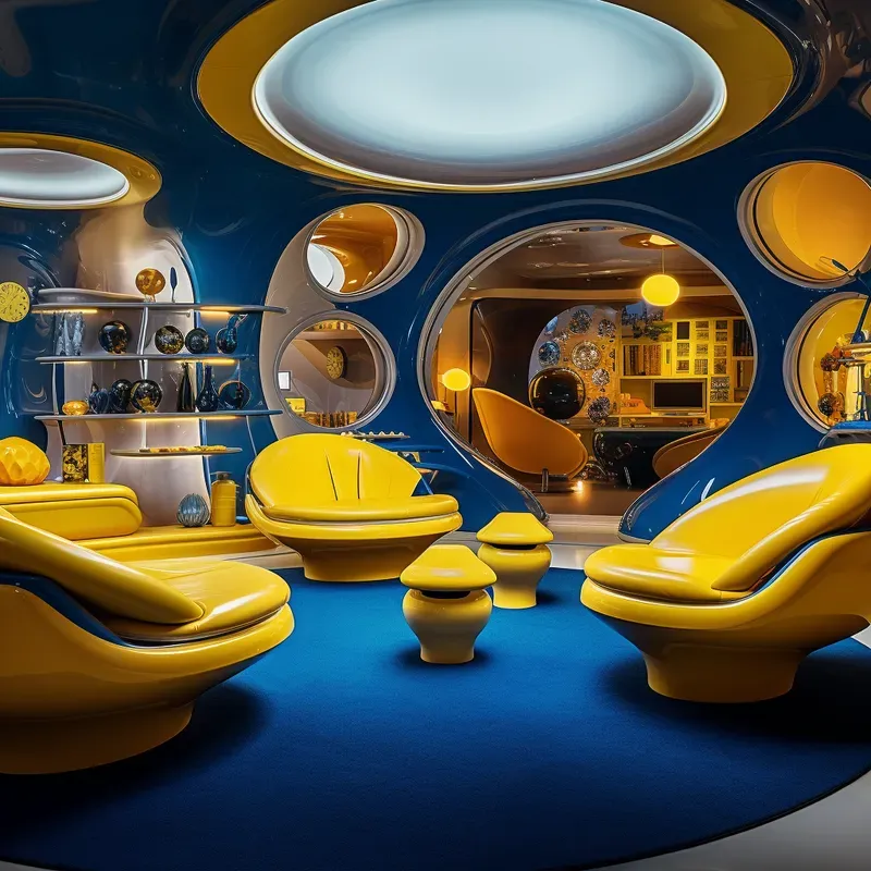 Retro Futuristic Interior Designs