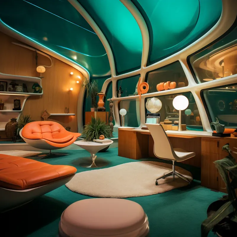 Retro Futuristic Interior Designs