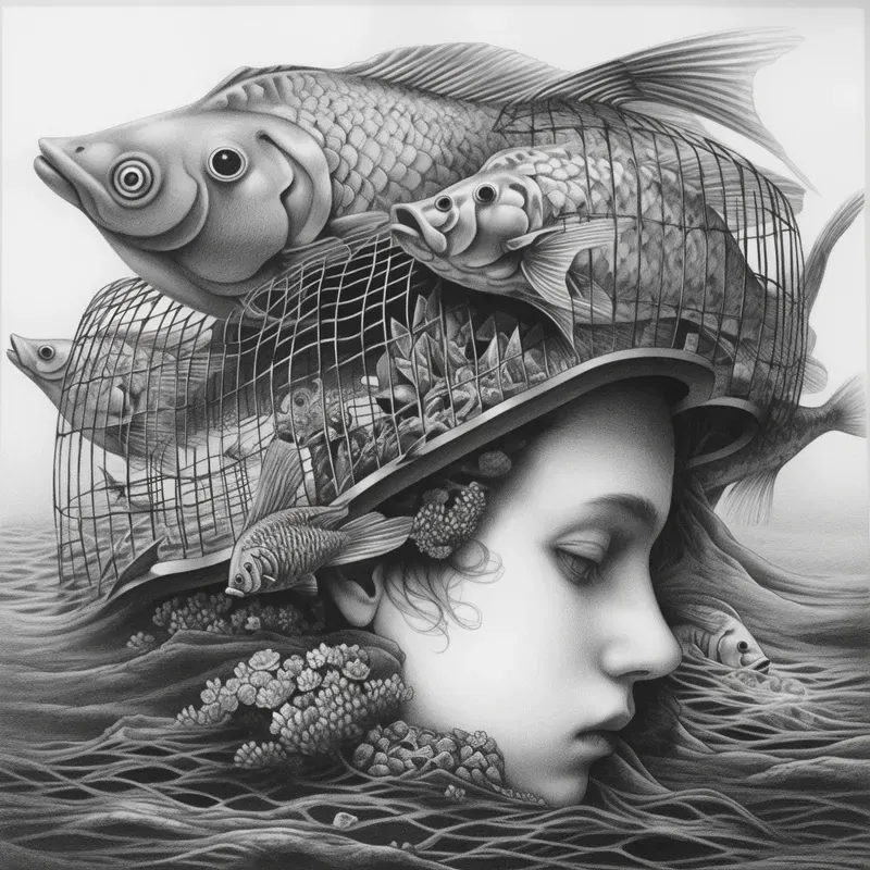 Black And White Surrealism Illustrations
