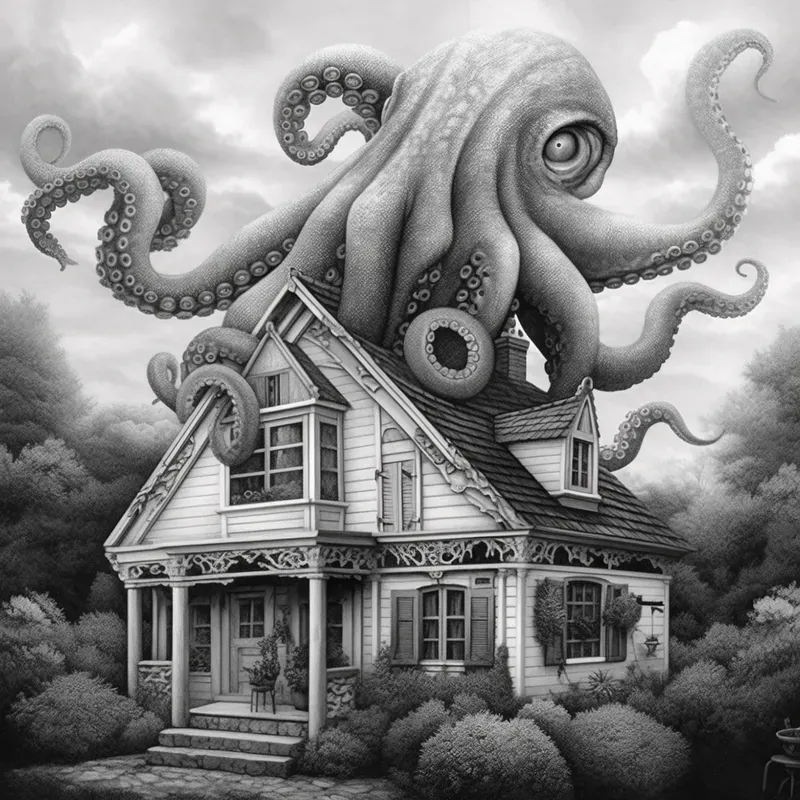 Black And White Surrealism Illustrations
