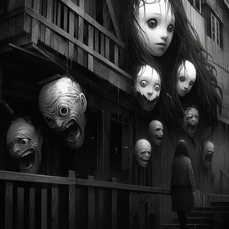 Black And White Classic Anime Horror Art